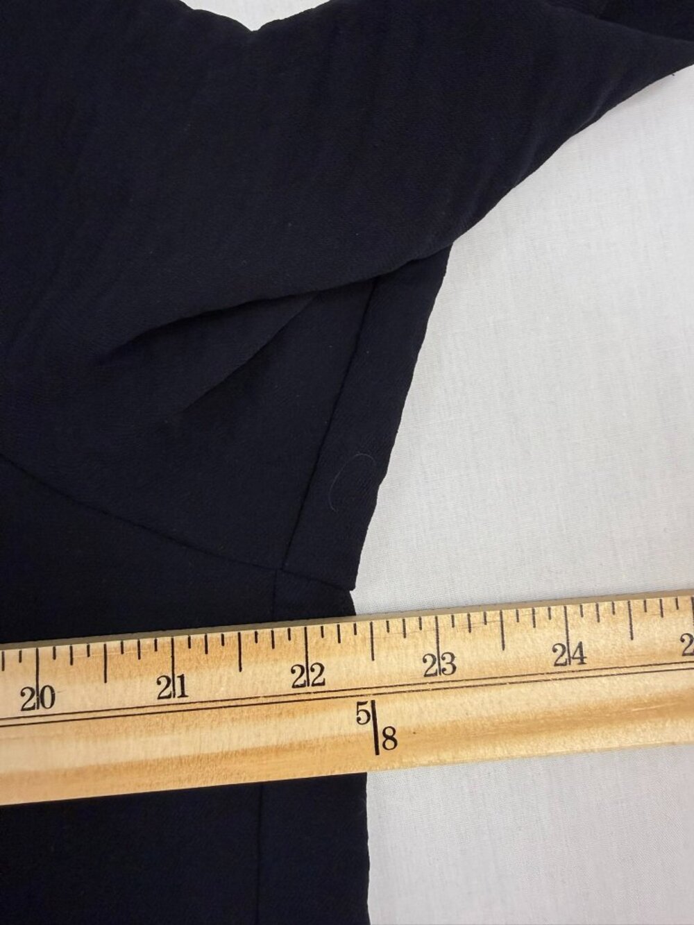 Rebecca Taylor Sophia Blouse Navy Split Neck Tie Front Pleated Pockets Size 12 - Picture 6 of 7
